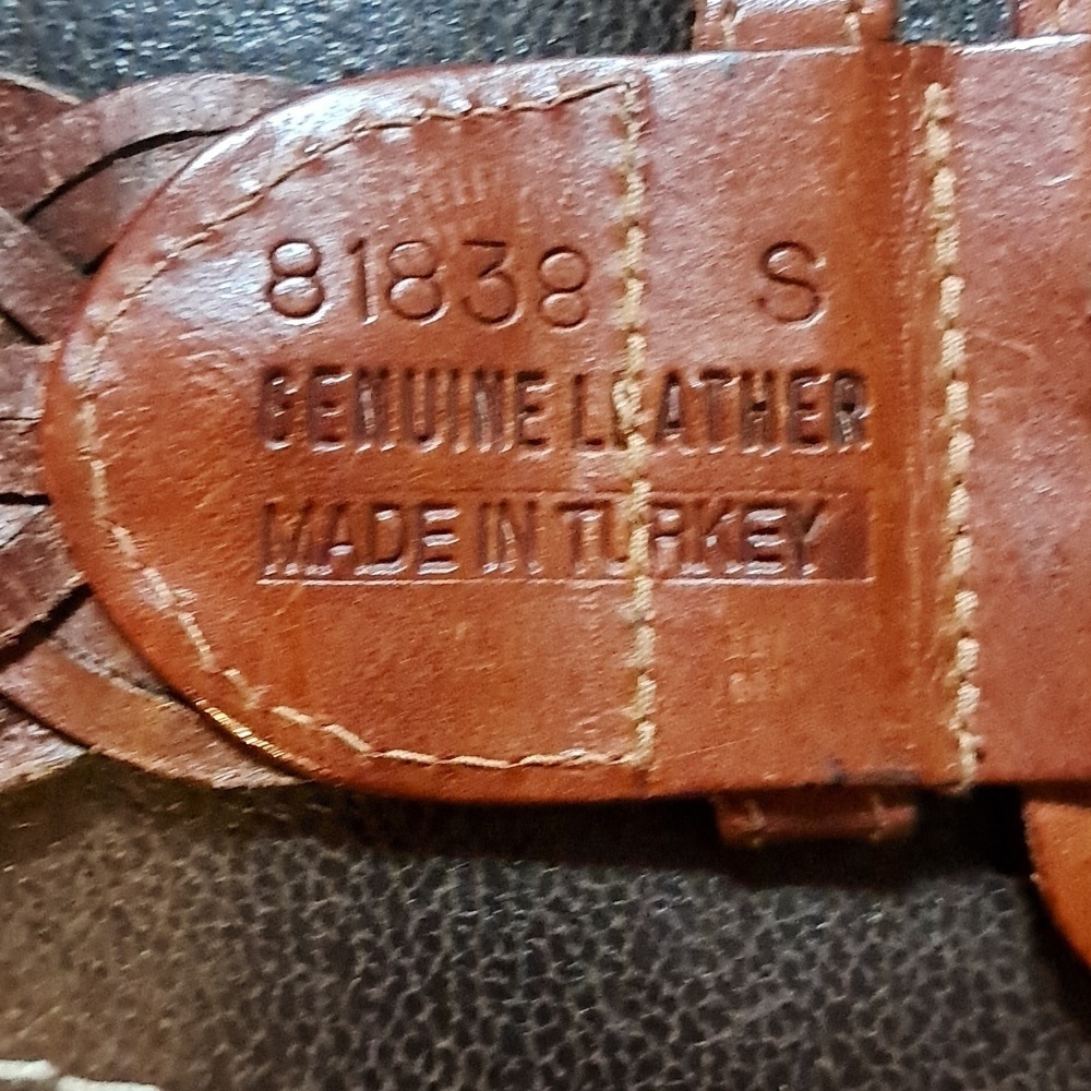 Women Braided Genuine Wide Leather Buckle Belt Made in Turkey Boho Festival - Picture 5 of 10